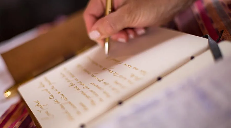 Script Writing Flowers at Funeral
